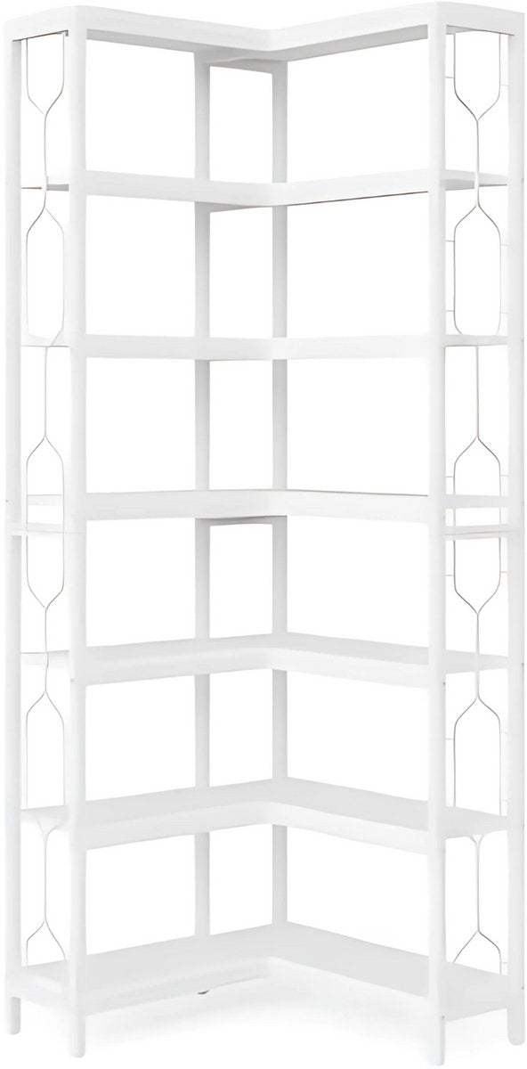 Boekenkast met 7 Lagen - Hoekkast - Wit - Hoekrek - Voor Woonkamer, Slaapkamer of Kantoor