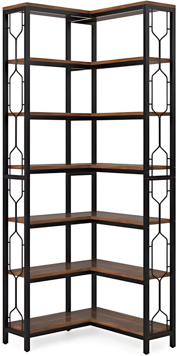 Boekenkast Diviano - Met 7 Lagen - Hoekkast - Bruin - Hoekrek - Voor Woonkamer, Slaapkamer of Kantoor