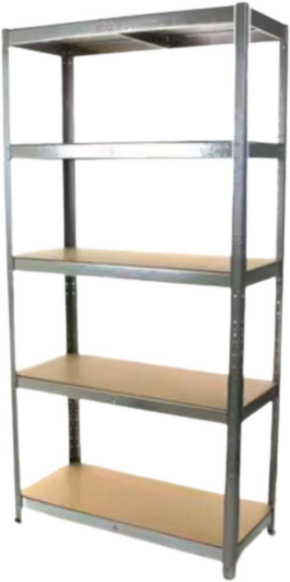 Rekken Tavien - Zware Industriële Metalen Planken - 5-Laags in Hoogte Verstelbaar voor Garage, Magazijn & Kantoor