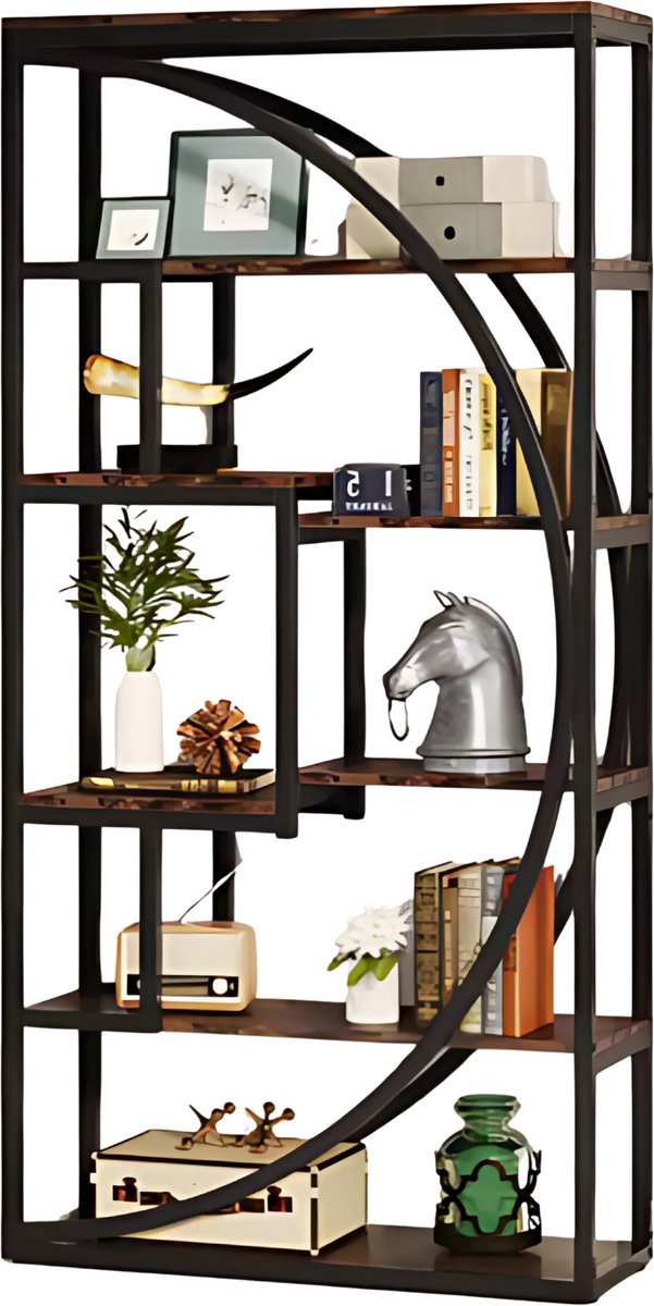 Boekenkast Zero - Bruin - Boekenrek - 5 lagen - Woonkamer, slaapkamer en kinderkamer - Hout - 175cm