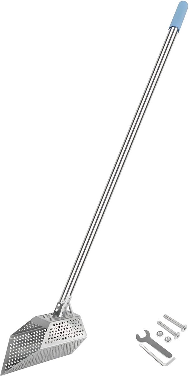 Zandschep voor metaaldetectors - RVS - Strandschep - Detector - Jachtschep - Koolstofvezel Handvat - Voor volwassenen - 15x25cm