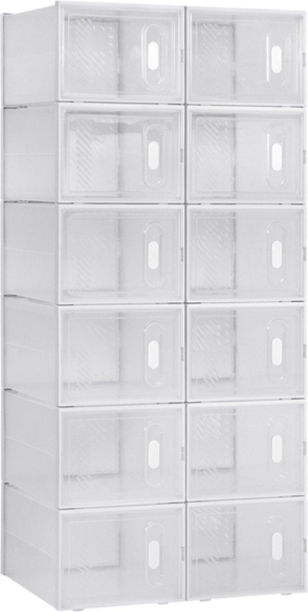 Happyment Schoenenbox Zoda - Transparant - 12 stuks - Sneakerbox - Schoenendoos - Opbergsysteem - Opbergbox