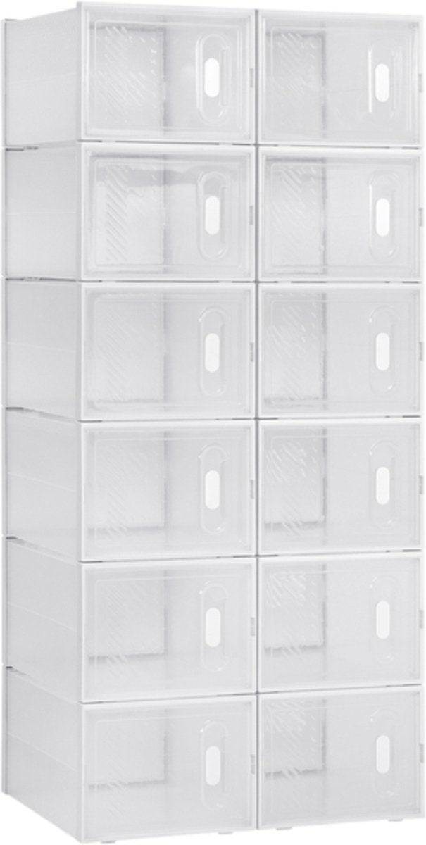 Happyment Schoenenbox PRO - 12 stuks - Transparant - Sneakerbox - Schoenendoos - Opbergsysteem - Opbergbox