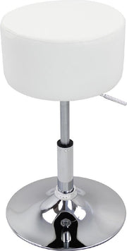Ronde Barkruk Zizi - Met rugleuning - Ergonomische barstoel - Wit - Set van 1 - Keuken en bar - In hoogte verstelbaar - Zithoogte 52-67cm