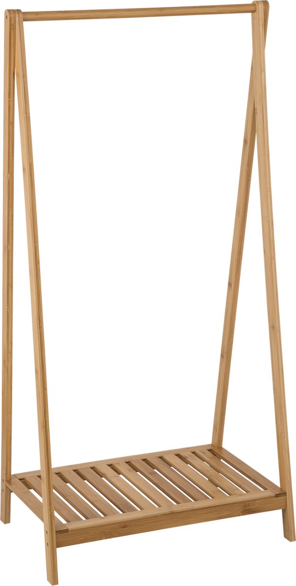 Happyment Kledingrek Fery met plank - Garderobekast organizer - Schoenenrek - Garderoberek - Slaapkamer - Kledingkast hout - Bruin