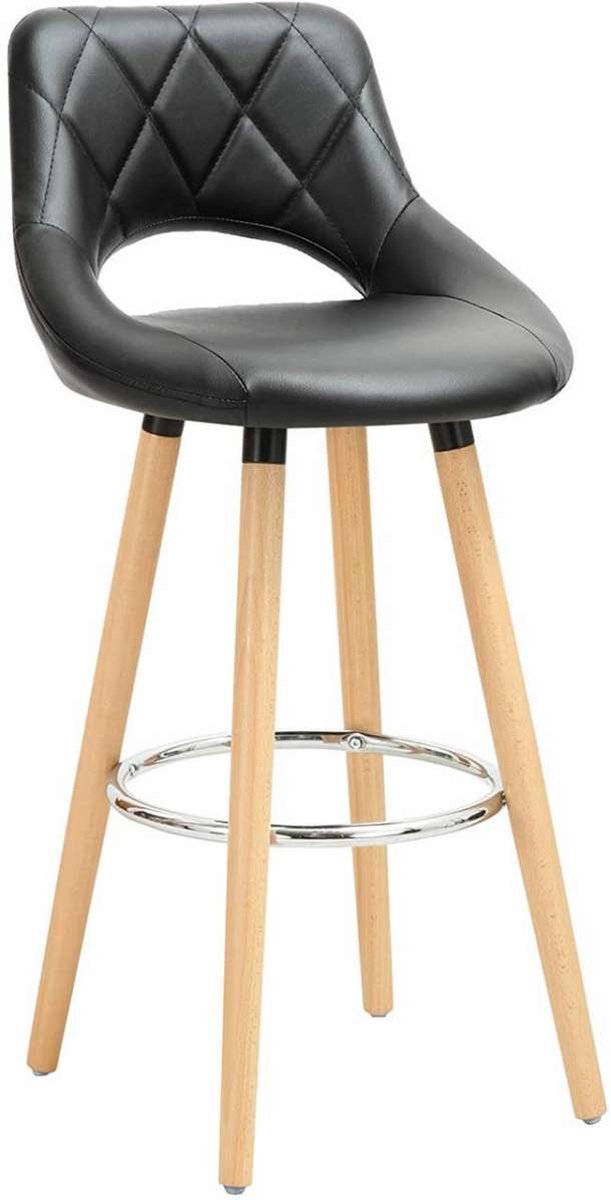 Barkruk Modern Hilton - Industrial - Legergroen - Barkrukken set van 1 - Barstoel Kruk - Barstoelen met rugleuning - Keukenstoel - Kunstleer