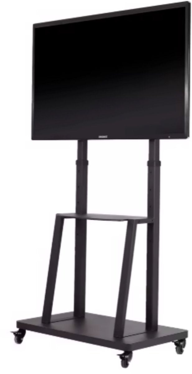 TV statief verrijdbaar - Ook Verticaal - Voor 32-80" inch - vloerstandaard universeel - In hoogte Verstelbare Standaard - Zwart - Tot 65KG