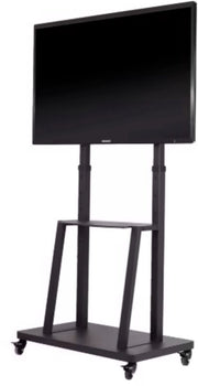 TV statief verrijdbaar Vaylen - Ook Verticaal - Voor 32-80" inch - vloerstandaard universeel - In hoogte Verstelbare Standaard - Zwart - Tot 65KG
