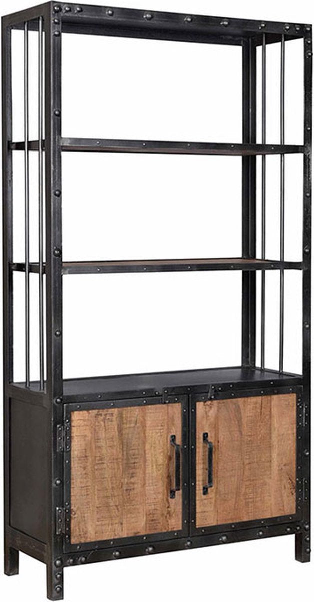 Bolt Edge Wandkast Deluxe - Opbergkast - Boekenkast - Mangohout - Vintage stijl