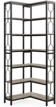 Hoekkast Lavin - Boekenkast - Woonkamer - 7 lagen - Hoekboekenplank - Hoekkast -200cm - Opbergrek - Hoekmeubel