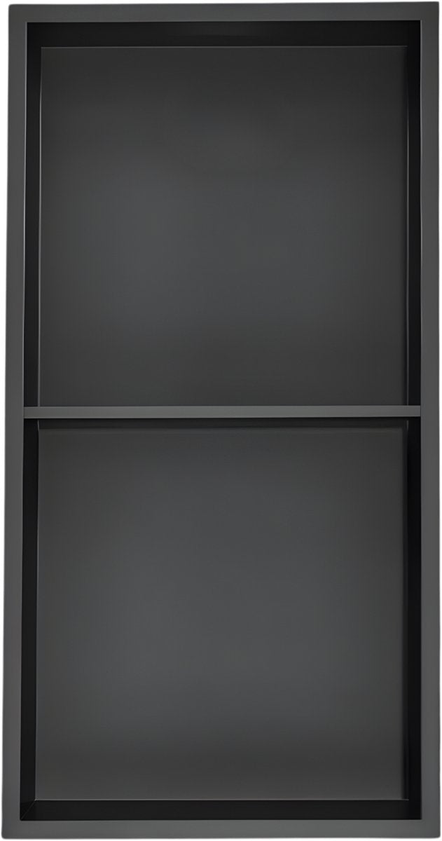 Douchenis - Wandnis - Inbouwnissen - Voor Badkamer & Douche - RVS - Zwart - 33 × 64 cm