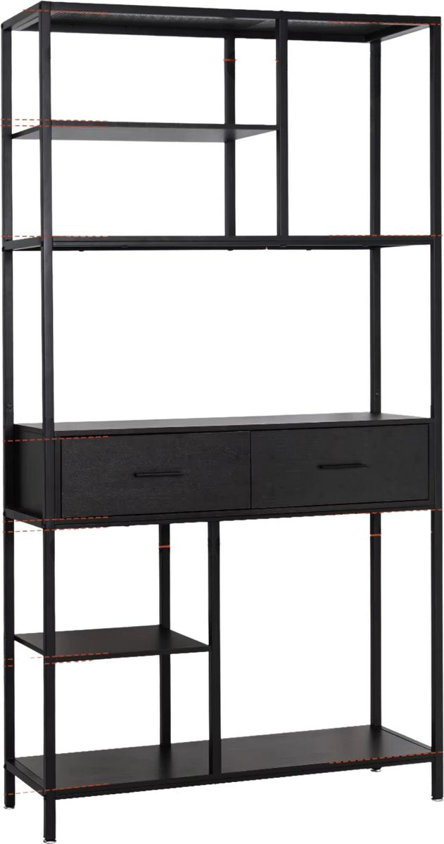 Boekenkast XL Milano - 4 Lades - Boekenrek - Woonkamer, slaapkamer en kinderkamer - Hout - 180x90cm