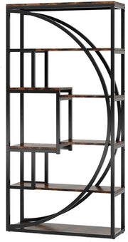 Boekenkast industrieel - Voor woonkamer, slaapkamer of kantoor - Opbergkast - 170cm - Vakkenkast - Khaki