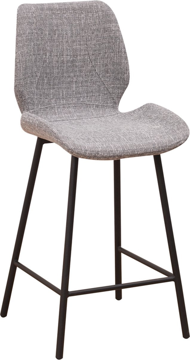 Barkruk - Lichtgrijs - 67cm zithoogte - Set van 1 - Voor keuken en bar - Met rugleuning - Ergonomische barstoelen