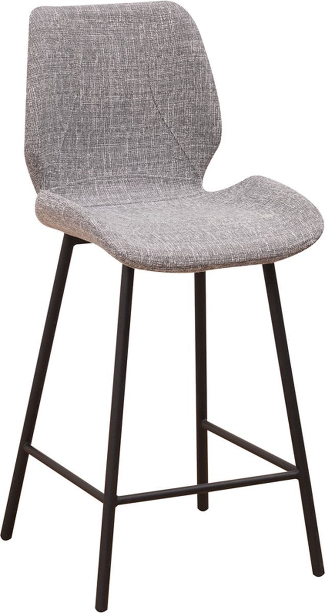 Barkruk - Lichtgrijs - Zithoogte 67cm - Ergonomisch - Rugleuning - Set van 1