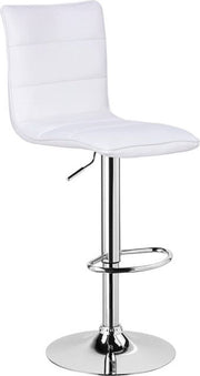 Luxe Barkurk Erino - Industrial - Wit - Barkrukken set van 1 - Barstoel Kruk - Barstoelen met rugleuning - Keukenstoel - In hoogte verstelbaar - Kunstleer