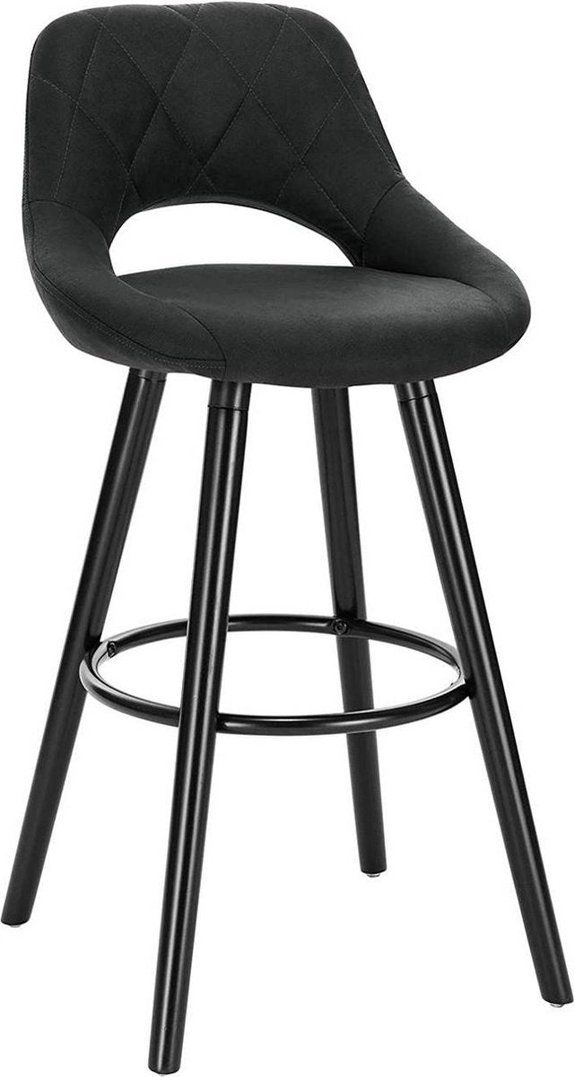 Barkruk - Industrial - Antraciet - Set van 1 - Keukenstoel - Stof