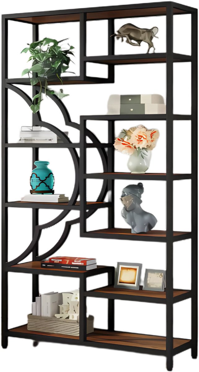 Boekenkast Giggs - Bruin - Boekenrek - 5 lagen - Woonkamer, slaapkamer en kinderkamer - Hout - 175cm