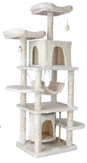 Krabpaal voor katten 170 cm - Kattenmand - Voor Binnenkatten en kittens - Krabton - Kattenspeelgoed - Beige