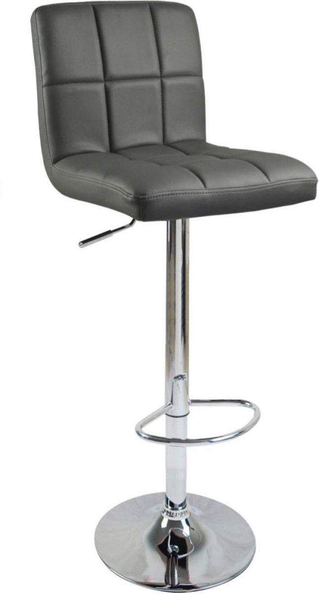 Barkruk Olaf - Met hoge rugleuning - Barstoelen ergonomisch - Zithoogte 60 - 82cm - Wit - Set van 1 - Keuken en bar