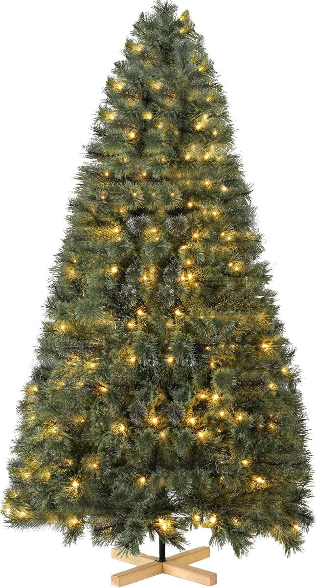 Kerstboom zonder verlichting - Spar - 180cm - Met houten standaard