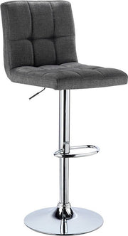 Barkruk Leo Industrial Donkergrijs - Barkrukken set van 1 - Barstoel Kruk - Barstoelen met rugleuning - Keukenstoel - In hoogte verstelbaar - Linnen