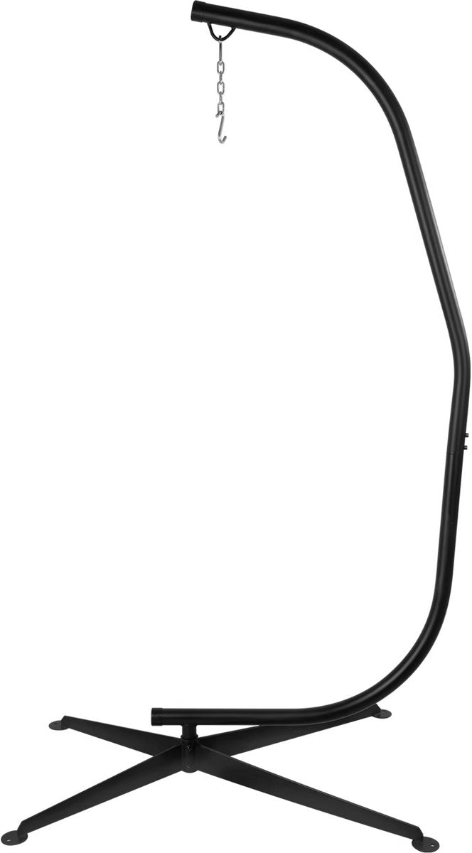 Metalen Hangstoel Hangmat C-Standaard - Egg hangstoel Chair - Schommel - 150kg Capaciteit - Schommelstandaard voor Buiten, Terras, Balkon & Veranda - 360° Rotatie