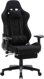Gaming Stoel - Zwart - Ergonomisch - Verstelbaar - Met Voetsteun - Gamestoel
