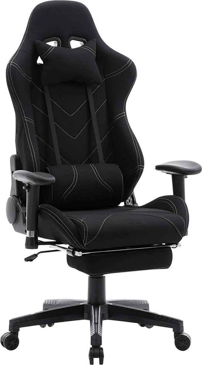 Gaming Stoel - Zwart - Ergonomisch - Verstelbaar - Met Voetsteun - Gamestoel