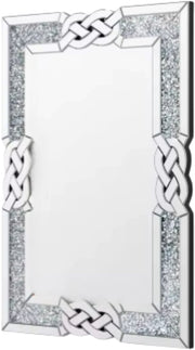 Kristal Wandspiegel XL - Woonkamer & slaapkamer - Rechthoek - Staand of hangend - 90x60cm