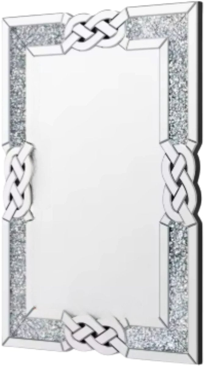 Kristal Wandspiegel XL - Woonkamer & slaapkamer - Rechthoek - Staand of hangend - 90x60cm