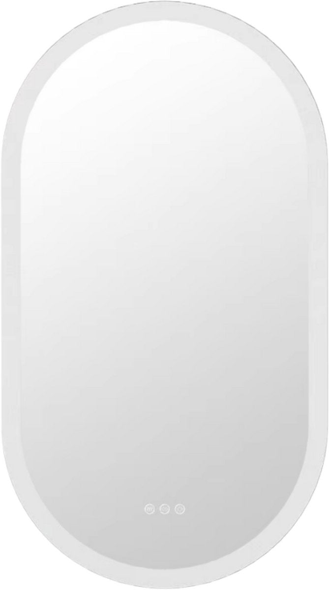 Ovale LED Badkamerspiegel - Met verlichting - 50x100cm - Voor Badkamer - Wandmontage - Dimbaar licht