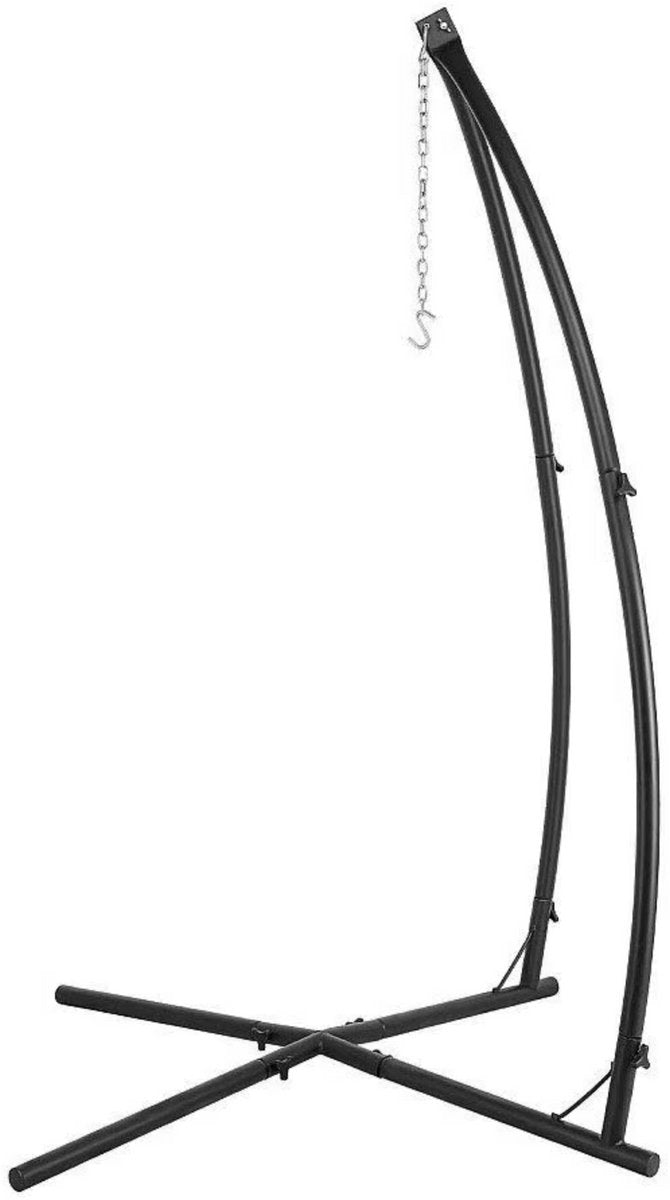 Metalen Hangstoel Hangmat C-Standaard - Egg hangstoel Chair - Schommel - Voor Buiten, Terras en Balkon - Schommelstandaard voor Veranda en Stoel - 150 kg Capaciteit - 360° Rotatie