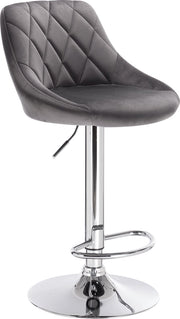 Barkruk Modern Dubia - Industrial Donkergrijs - Barkrukken set van 1 - Barstoel Kruk - Barstoelen met rugleuning - Keukenstoel - In hoogte verstelbaar - Velvet