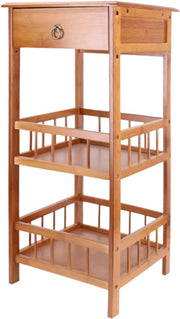 Opulence Rustiek Nachtkastje - Voor Slaapkamer of Woonkamer - Bijzettafeltje met Lade en Open Plank - Houtlook Afwerking - 78cm