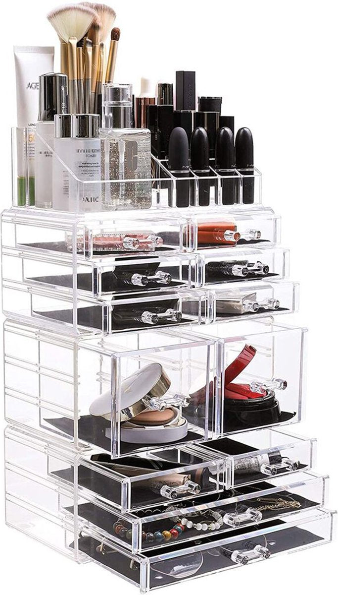 Luxe Make-up organizer - Cosmetica opberger - Transparant - Lippenstift, Nagellak, Parfum - Sieraden - Bureau