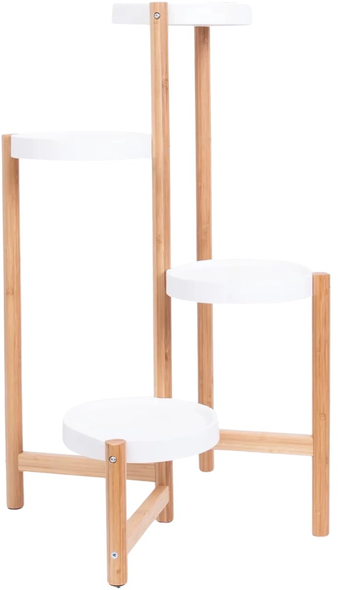 Moderne plantenstandaard - Plantentafel voor binnen - Ronde Houders met 5 lagen - Plantrek voor bloempotten - Bamboe