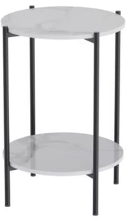 Massieve bijzettafel Mira - Zwart - Salontafel - Woonkamer - Emerald look - Side table - 40cm