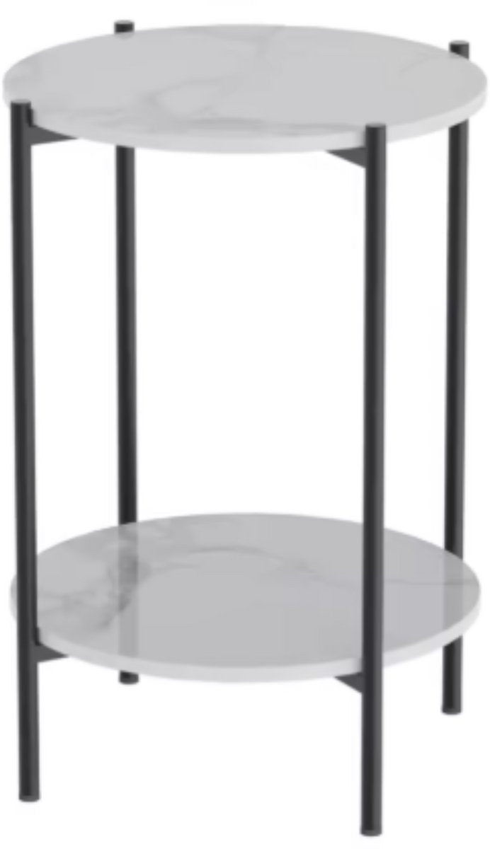 Massieve bijzettafel Mira - Zwart - Salontafel - Woonkamer - Emerald look - Side table - 40cm
