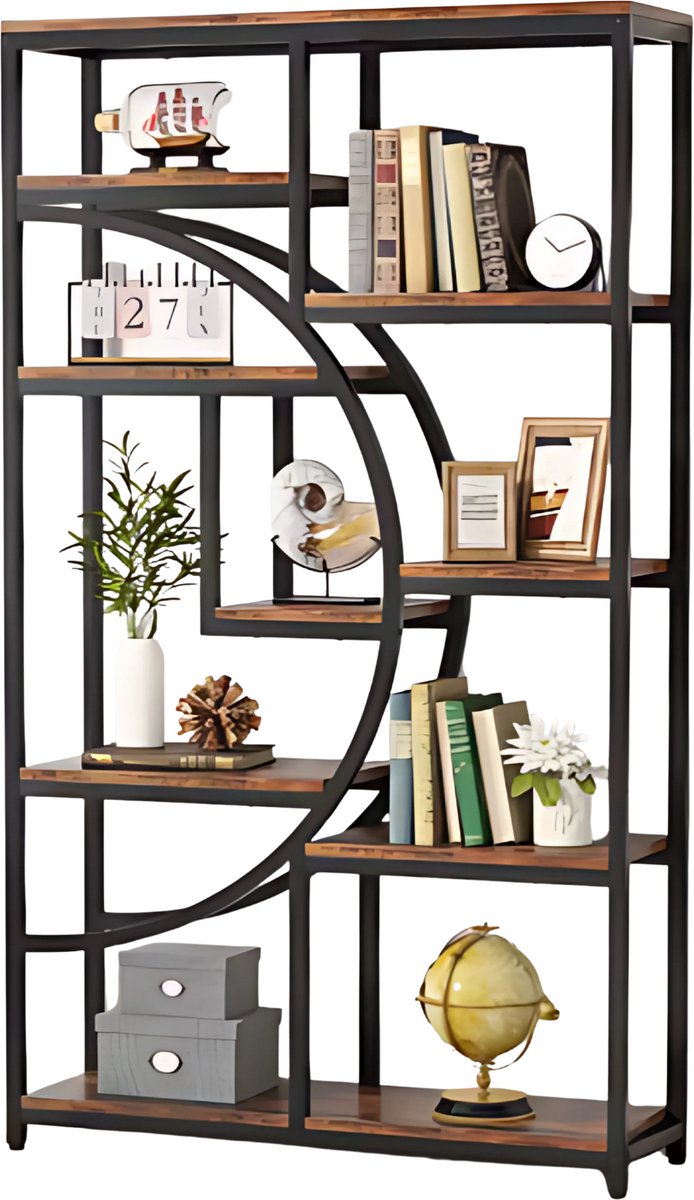 Boekenkast Dulvia - Bruin - Boekenrek - 5 lagen - Woonkamer, slaapkamer en kinderkamer - Hout - 30 cm (D) × 95 cm (B) × 175 cm (H)