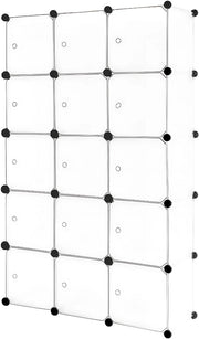 Witte Schoenenkast - Voor Woonkamer, Slaapkamer en Hal - DIY Plank, Schoenenrek en Opbergorganisator - Scheidingswand met 15 Kubussen