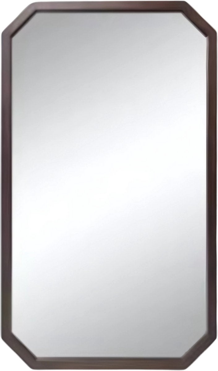 Wandspiegel Luxeus - Organisch - 70x120cm - Voor Woonkamer, Slaapkamer & Badkamer - Decoratieve - Walnoothouten Frame
