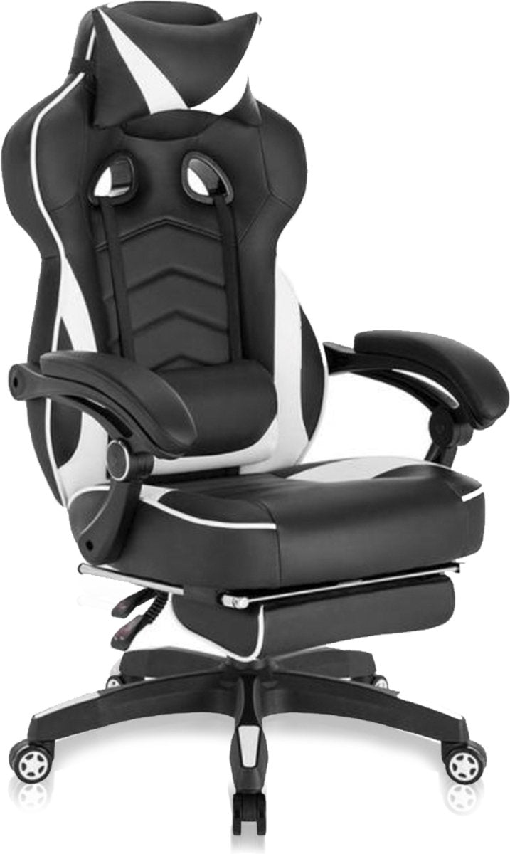 Happyment Premium Gamestoel -  Gaming stoel met voetsteun - Verstelbaar - Chair - Ergonomische bureaustoel - Black friday - Kerstcadeau