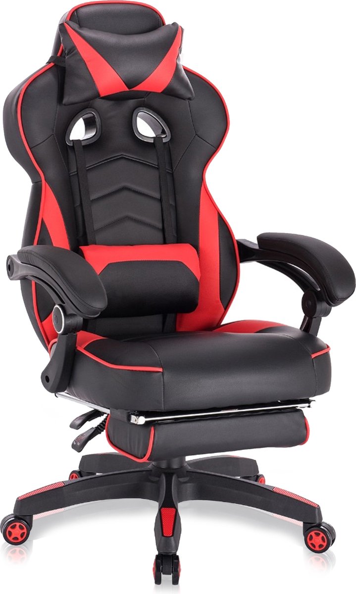 Happyment Premium Gamestoel - Verstelbaar - Gaming stoel met voetsteun - Chair - Ergonomische bureaustoel - Black friday - Kerstcadeau