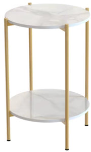 Massieve bijzettafel Mira Valora - Goud - Salontafel - Woonkamer - Emerald look - Side table - 40cm