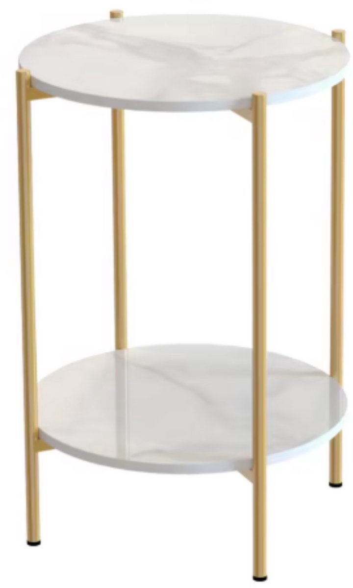 Massieve bijzettafel Mira Valora - Goud - Salontafel - Woonkamer - Emerald look - Side table - 40cm
