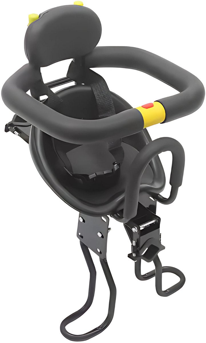 Fiets kinderzitje - Kinderzitje - Fietszitje - tot 35 kg - Voor Kinderveilig Fietsen - Ergonomisch Ontwerp met Verstelbare Pedalen, Veiligheidsgordel & Sponsvangrail - Zwart