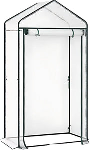 Foliekas Tuinkas - Winterbestendig - PE-folie 135 g/m² - Kweekhuis - Broeikas - Kweekkast voor tomaten & klimplanten - 100x50x190cm Wit