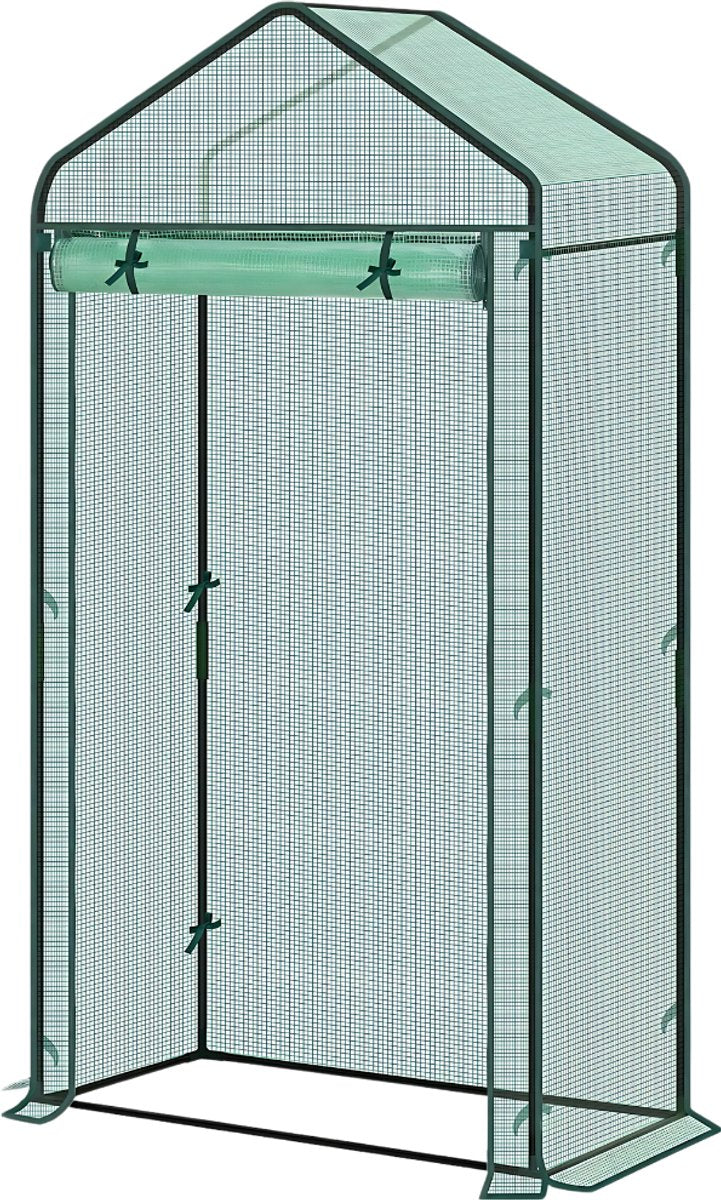 Foliekas Tuinkas - Winterbestendig - PE-folie 135 g/m² - Kweekhuis - Broeikas - Kweekkast voor tomaten & klimplanten - 100x50x190cm Groen