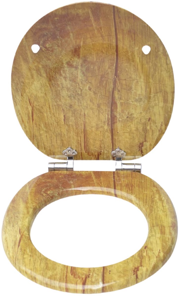 WC-bril - Toiletbril – Voor Toilet & Badkamer – Soft-Close - Houtlook